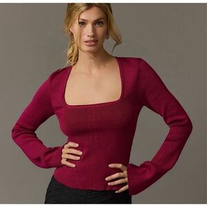 Maeve Burgundy Long Sleeve Top